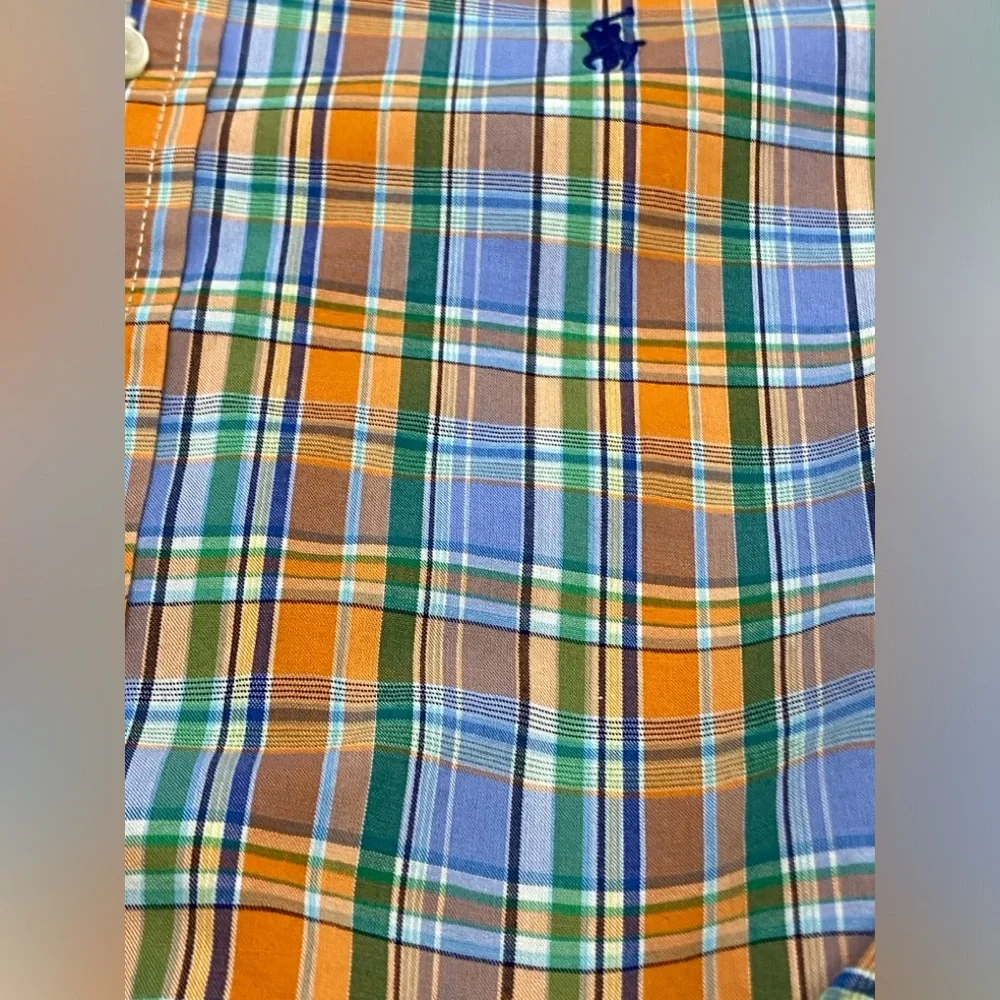Ralph Lauren Boys Plaid Cotton Button Down Shirt